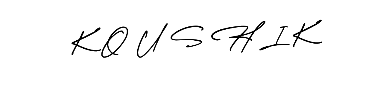 Also we have K O U S H I K name is the best signature style. Create professional handwritten signature collection using AmerikaSignatureDemo-Regular autograph style. K O U S H I K signature style 3 images and pictures png