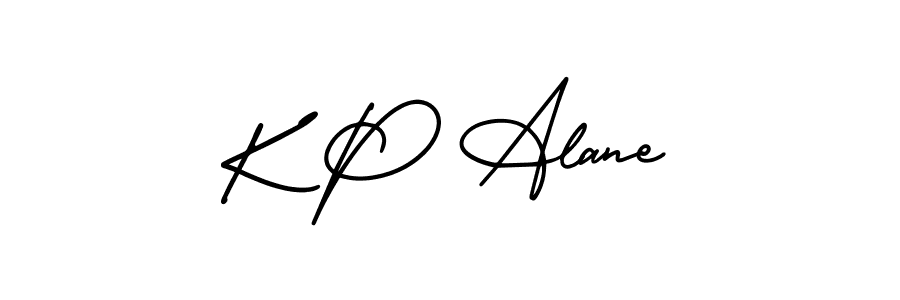 Use a signature maker to create a handwritten signature online. With this signature software, you can design (AmerikaSignatureDemo-Regular) your own signature for name K P Alane. K P Alane signature style 3 images and pictures png