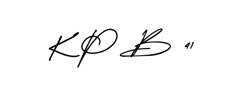 AmerikaSignatureDemo-Regular is a professional signature style that is perfect for those who want to add a touch of class to their signature. It is also a great choice for those who want to make their signature more unique. Get K P B 41 name to fancy signature for free. K P B 41 signature style 3 images and pictures png