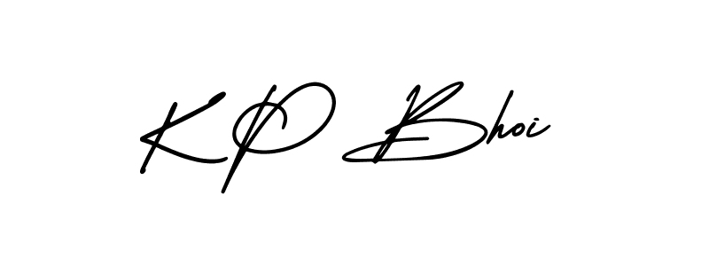 K P Bhoi stylish signature style. Best Handwritten Sign (AmerikaSignatureDemo-Regular) for my name. Handwritten Signature Collection Ideas for my name K P Bhoi. K P Bhoi signature style 3 images and pictures png