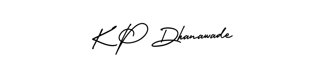 Design your own signature with our free online signature maker. With this signature software, you can create a handwritten (AmerikaSignatureDemo-Regular) signature for name K P Dhanawade. K P Dhanawade signature style 3 images and pictures png