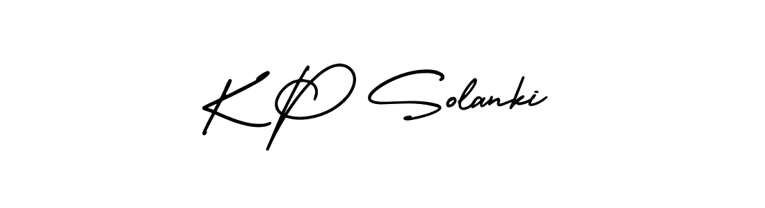 Design your own signature with our free online signature maker. With this signature software, you can create a handwritten (AmerikaSignatureDemo-Regular) signature for name K P Solanki. K P Solanki signature style 3 images and pictures png