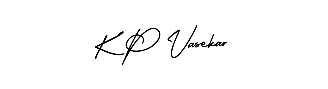 K P Vasekar stylish signature style. Best Handwritten Sign (AmerikaSignatureDemo-Regular) for my name. Handwritten Signature Collection Ideas for my name K P Vasekar. K P Vasekar signature style 3 images and pictures png