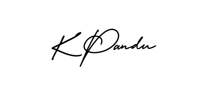 Create a beautiful signature design for name K Pandu. With this signature (AmerikaSignatureDemo-Regular) fonts, you can make a handwritten signature for free. K Pandu signature style 3 images and pictures png