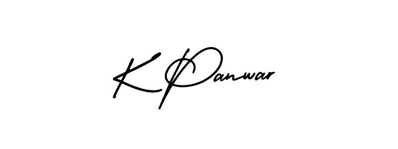 if you are searching for the best signature style for your name K Panwar. so please give up your signature search. here we have designed multiple signature styles  using AmerikaSignatureDemo-Regular. K Panwar signature style 3 images and pictures png