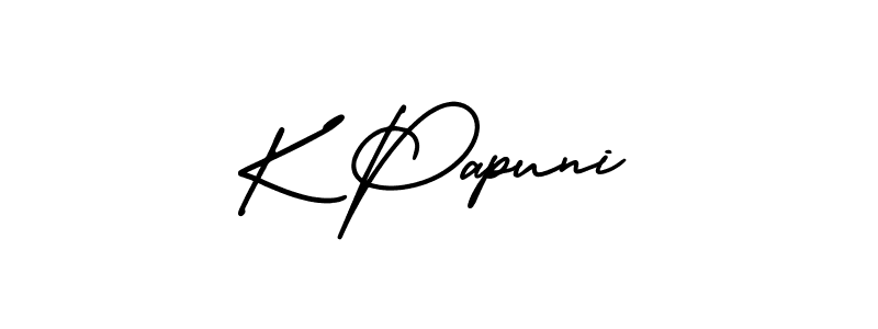 Create a beautiful signature design for name K Papuni. With this signature (AmerikaSignatureDemo-Regular) fonts, you can make a handwritten signature for free. K Papuni signature style 3 images and pictures png