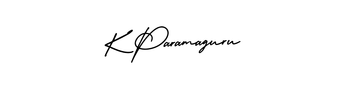 Make a beautiful signature design for name K Paramaguru. With this signature (AmerikaSignatureDemo-Regular) style, you can create a handwritten signature for free. K Paramaguru signature style 3 images and pictures png