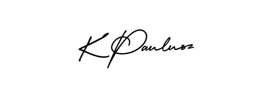 AmerikaSignatureDemo-Regular is a professional signature style that is perfect for those who want to add a touch of class to their signature. It is also a great choice for those who want to make their signature more unique. Get K Paulusz name to fancy signature for free. K Paulusz signature style 3 images and pictures png