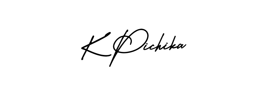 Make a short K Pichika signature style. Manage your documents anywhere anytime using AmerikaSignatureDemo-Regular. Create and add eSignatures, submit forms, share and send files easily. K Pichika signature style 3 images and pictures png