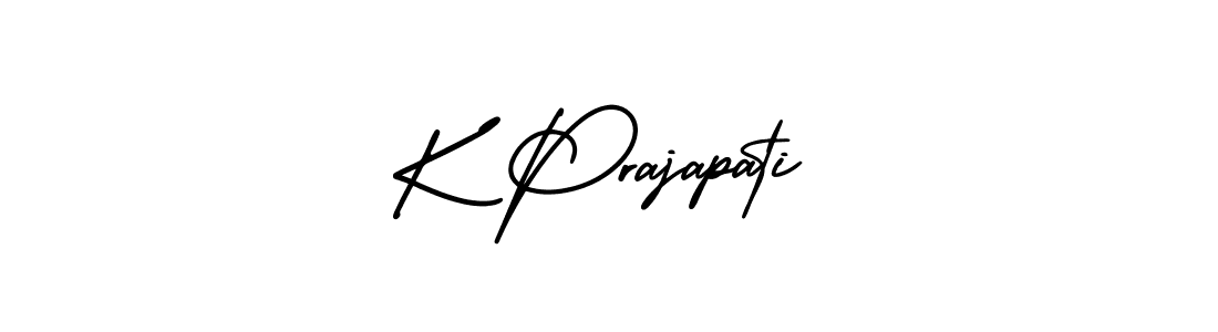 This is the best signature style for the K Prajapati name. Also you like these signature font (AmerikaSignatureDemo-Regular). Mix name signature. K Prajapati signature style 3 images and pictures png
