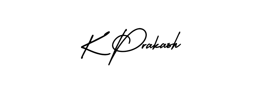 How to make K Prakash name signature. Use AmerikaSignatureDemo-Regular style for creating short signs online. This is the latest handwritten sign. K Prakash signature style 3 images and pictures png