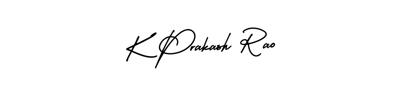 The best way (AmerikaSignatureDemo-Regular) to make a short signature is to pick only two or three words in your name. The name K Prakash Rao include a total of six letters. For converting this name. K Prakash Rao signature style 3 images and pictures png