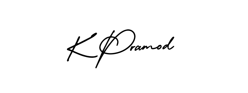 Create a beautiful signature design for name K Pramod. With this signature (AmerikaSignatureDemo-Regular) fonts, you can make a handwritten signature for free. K Pramod signature style 3 images and pictures png