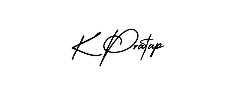 AmerikaSignatureDemo-Regular is a professional signature style that is perfect for those who want to add a touch of class to their signature. It is also a great choice for those who want to make their signature more unique. Get K Pratap name to fancy signature for free. K Pratap signature style 3 images and pictures png