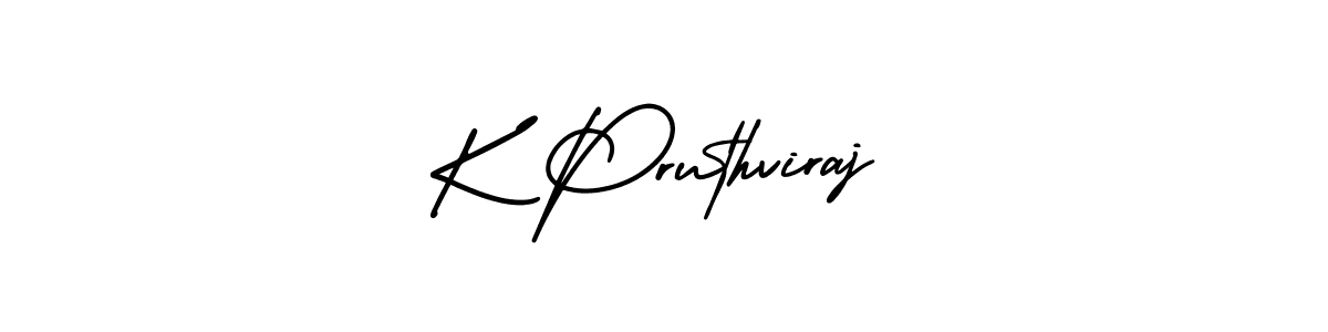 The best way (AmerikaSignatureDemo-Regular) to make a short signature is to pick only two or three words in your name. The name K Pruthviraj include a total of six letters. For converting this name. K Pruthviraj signature style 3 images and pictures png