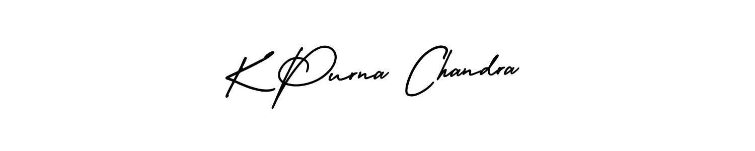 Use a signature maker to create a handwritten signature online. With this signature software, you can design (AmerikaSignatureDemo-Regular) your own signature for name K Purna Chandra. K Purna Chandra signature style 3 images and pictures png