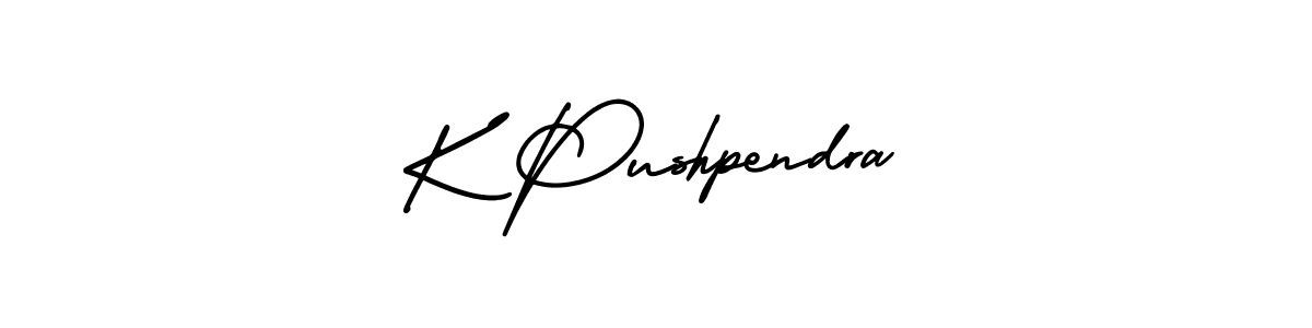 K Pushpendra stylish signature style. Best Handwritten Sign (AmerikaSignatureDemo-Regular) for my name. Handwritten Signature Collection Ideas for my name K Pushpendra. K Pushpendra signature style 3 images and pictures png