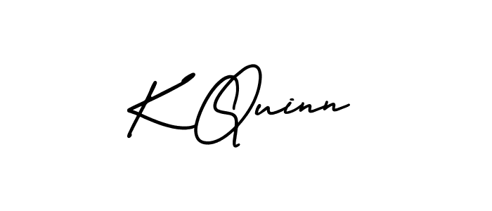 The best way (AmerikaSignatureDemo-Regular) to make a short signature is to pick only two or three words in your name. The name K Quinn include a total of six letters. For converting this name. K Quinn signature style 3 images and pictures png