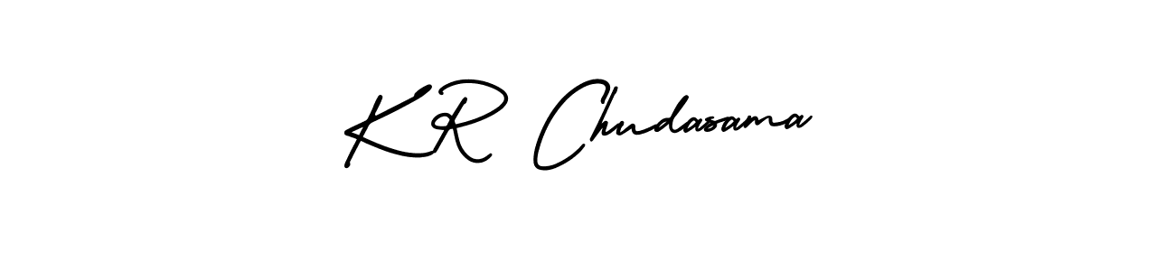 Create a beautiful signature design for name K R Chudasama. With this signature (AmerikaSignatureDemo-Regular) fonts, you can make a handwritten signature for free. K R Chudasama signature style 3 images and pictures png