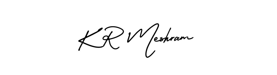 AmerikaSignatureDemo-Regular is a professional signature style that is perfect for those who want to add a touch of class to their signature. It is also a great choice for those who want to make their signature more unique. Get K R Meshram name to fancy signature for free. K R Meshram signature style 3 images and pictures png