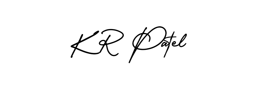 Use a signature maker to create a handwritten signature online. With this signature software, you can design (AmerikaSignatureDemo-Regular) your own signature for name K R Patel. K R Patel signature style 3 images and pictures png