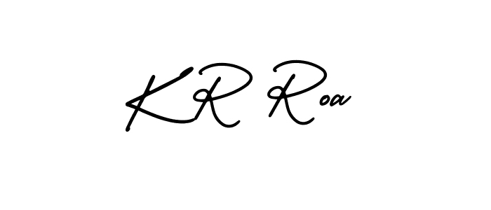 How to make K R Roa name signature. Use AmerikaSignatureDemo-Regular style for creating short signs online. This is the latest handwritten sign. K R Roa signature style 3 images and pictures png