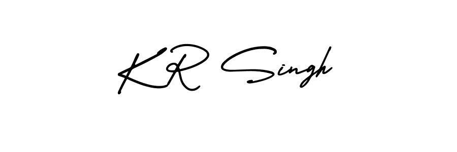 The best way (AmerikaSignatureDemo-Regular) to make a short signature is to pick only two or three words in your name. The name K R Singh include a total of six letters. For converting this name. K R Singh signature style 3 images and pictures png