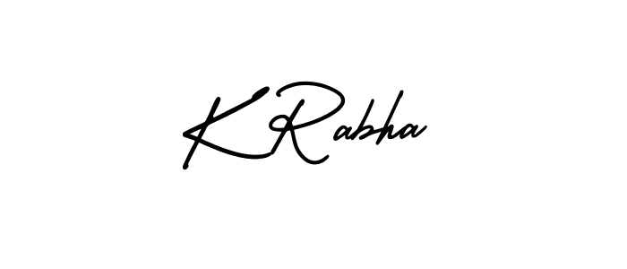 AmerikaSignatureDemo-Regular is a professional signature style that is perfect for those who want to add a touch of class to their signature. It is also a great choice for those who want to make their signature more unique. Get K Rabha name to fancy signature for free. K Rabha signature style 3 images and pictures png