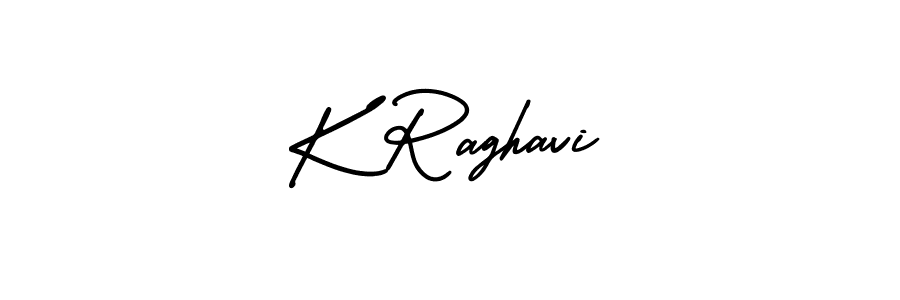 You should practise on your own different ways (AmerikaSignatureDemo-Regular) to write your name (K Raghavi) in signature. don't let someone else do it for you. K Raghavi signature style 3 images and pictures png
