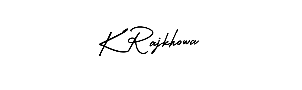 K Rajkhowa stylish signature style. Best Handwritten Sign (AmerikaSignatureDemo-Regular) for my name. Handwritten Signature Collection Ideas for my name K Rajkhowa. K Rajkhowa signature style 3 images and pictures png