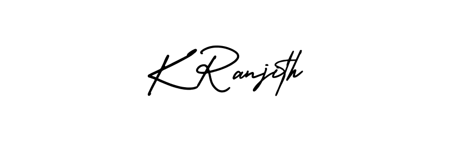 How to make K Ranjith signature? AmerikaSignatureDemo-Regular is a professional autograph style. Create handwritten signature for K Ranjith name. K Ranjith signature style 3 images and pictures png