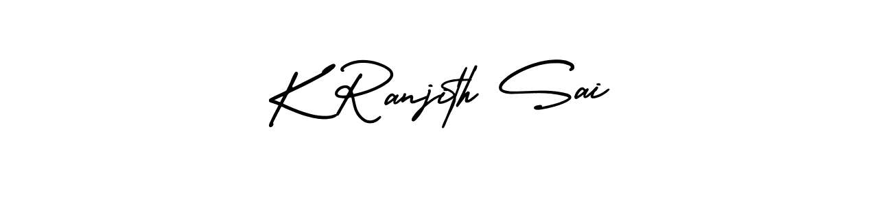 This is the best signature style for the K Ranjith Sai name. Also you like these signature font (AmerikaSignatureDemo-Regular). Mix name signature. K Ranjith Sai signature style 3 images and pictures png