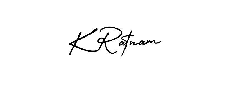 Create a beautiful signature design for name K Ratnam. With this signature (AmerikaSignatureDemo-Regular) fonts, you can make a handwritten signature for free. K Ratnam signature style 3 images and pictures png