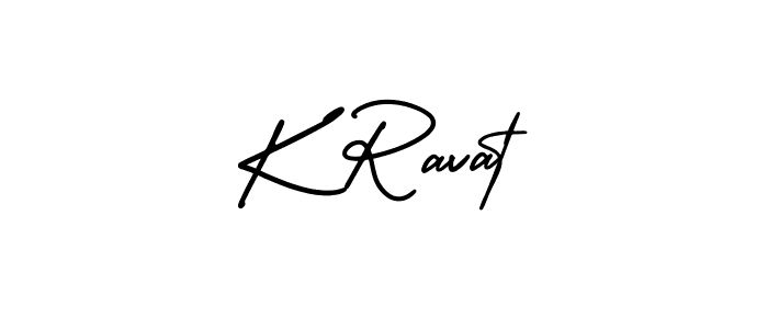 Create a beautiful signature design for name K Ravat. With this signature (AmerikaSignatureDemo-Regular) fonts, you can make a handwritten signature for free. K Ravat signature style 3 images and pictures png