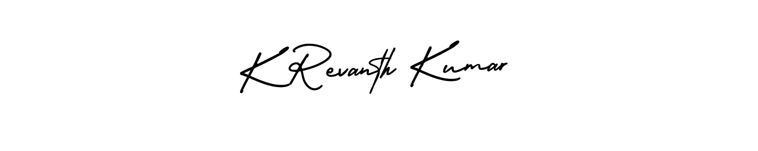 You should practise on your own different ways (AmerikaSignatureDemo-Regular) to write your name (K Revanth Kumar) in signature. don't let someone else do it for you. K Revanth Kumar signature style 3 images and pictures png