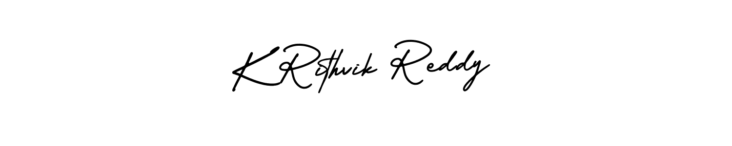 How to make K Rithvik Reddy name signature. Use AmerikaSignatureDemo-Regular style for creating short signs online. This is the latest handwritten sign. K Rithvik Reddy signature style 3 images and pictures png