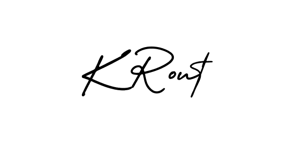 Create a beautiful signature design for name K Rout. With this signature (AmerikaSignatureDemo-Regular) fonts, you can make a handwritten signature for free. K Rout signature style 3 images and pictures png