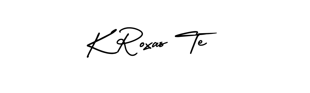 Design your own signature with our free online signature maker. With this signature software, you can create a handwritten (AmerikaSignatureDemo-Regular) signature for name K Roxas Te. K Roxas Te signature style 3 images and pictures png