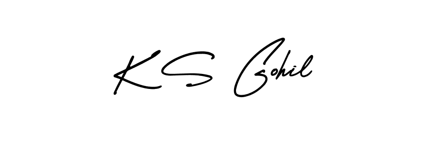 Make a beautiful signature design for name K S Gohil. With this signature (AmerikaSignatureDemo-Regular) style, you can create a handwritten signature for free. K S Gohil signature style 3 images and pictures png