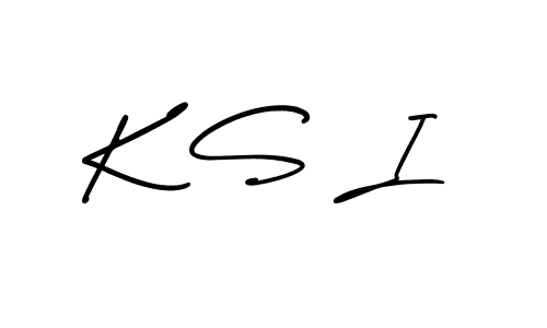 How to make K S I name signature. Use AmerikaSignatureDemo-Regular style for creating short signs online. This is the latest handwritten sign. K S I signature style 3 images and pictures png