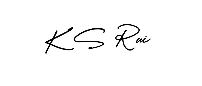 Use a signature maker to create a handwritten signature online. With this signature software, you can design (AmerikaSignatureDemo-Regular) your own signature for name K S Rai. K S Rai signature style 3 images and pictures png