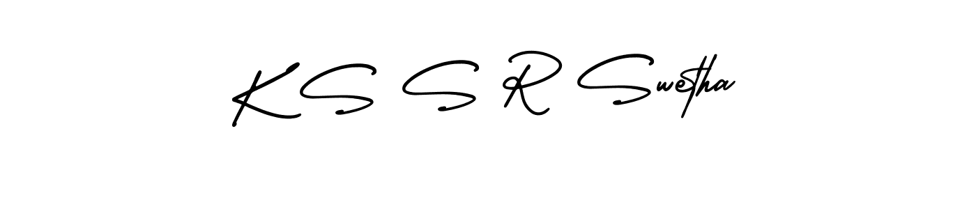 The best way (AmerikaSignatureDemo-Regular) to make a short signature is to pick only two or three words in your name. The name K S S R Swetha include a total of six letters. For converting this name. K S S R Swetha signature style 3 images and pictures png