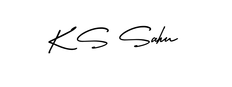 Make a beautiful signature design for name K S Sahu. With this signature (AmerikaSignatureDemo-Regular) style, you can create a handwritten signature for free. K S Sahu signature style 3 images and pictures png