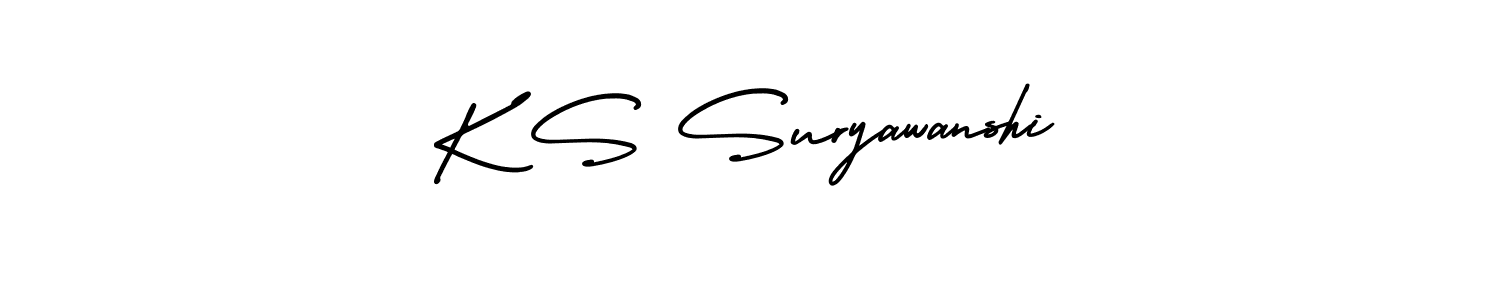 Design your own signature with our free online signature maker. With this signature software, you can create a handwritten (AmerikaSignatureDemo-Regular) signature for name K S Suryawanshi. K S Suryawanshi signature style 3 images and pictures png