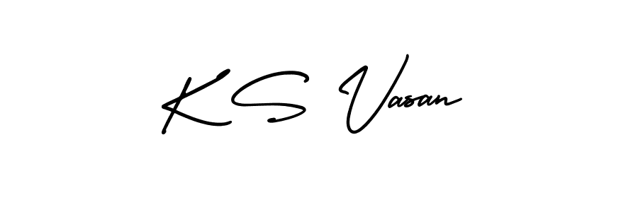 AmerikaSignatureDemo-Regular is a professional signature style that is perfect for those who want to add a touch of class to their signature. It is also a great choice for those who want to make their signature more unique. Get K S Vasan name to fancy signature for free. K S Vasan signature style 3 images and pictures png