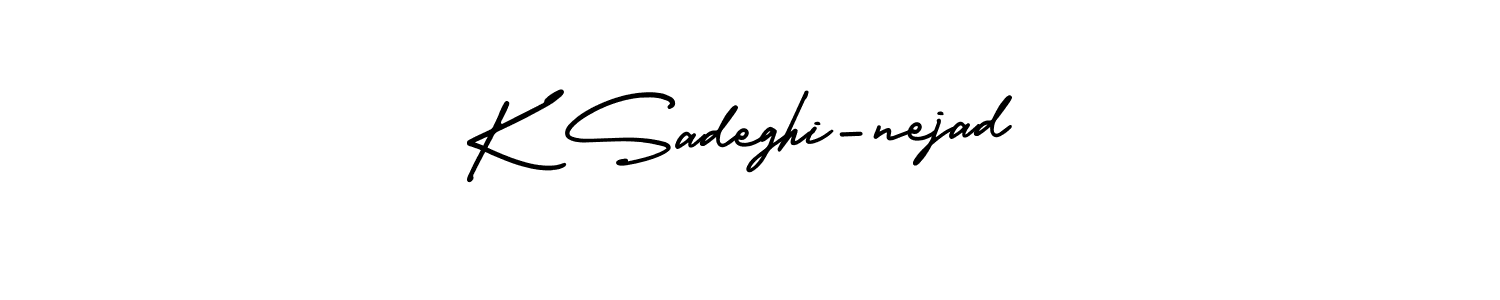 Also we have K Sadeghi-nejad name is the best signature style. Create professional handwritten signature collection using AmerikaSignatureDemo-Regular autograph style. K Sadeghi-nejad signature style 3 images and pictures png