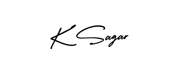 Make a beautiful signature design for name K Sagar. With this signature (AmerikaSignatureDemo-Regular) style, you can create a handwritten signature for free. K Sagar signature style 3 images and pictures png