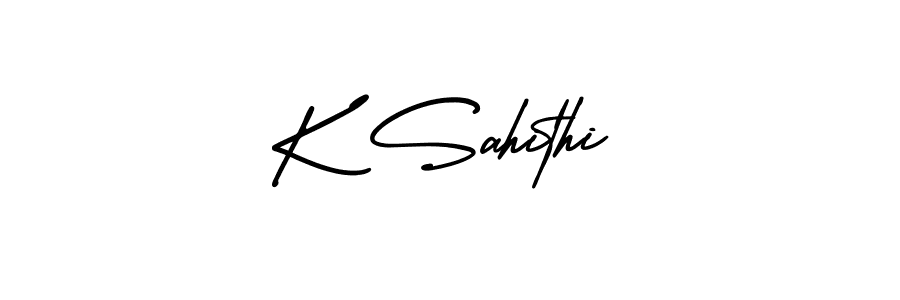 How to Draw K Sahithi signature style? AmerikaSignatureDemo-Regular is a latest design signature styles for name K Sahithi. K Sahithi signature style 3 images and pictures png