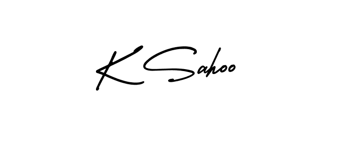 Make a beautiful signature design for name K Sahoo. With this signature (AmerikaSignatureDemo-Regular) style, you can create a handwritten signature for free. K Sahoo signature style 3 images and pictures png