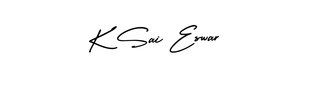 It looks lik you need a new signature style for name K Sai Eswar. Design unique handwritten (AmerikaSignatureDemo-Regular) signature with our free signature maker in just a few clicks. K Sai Eswar signature style 3 images and pictures png